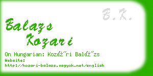 balazs kozari business card